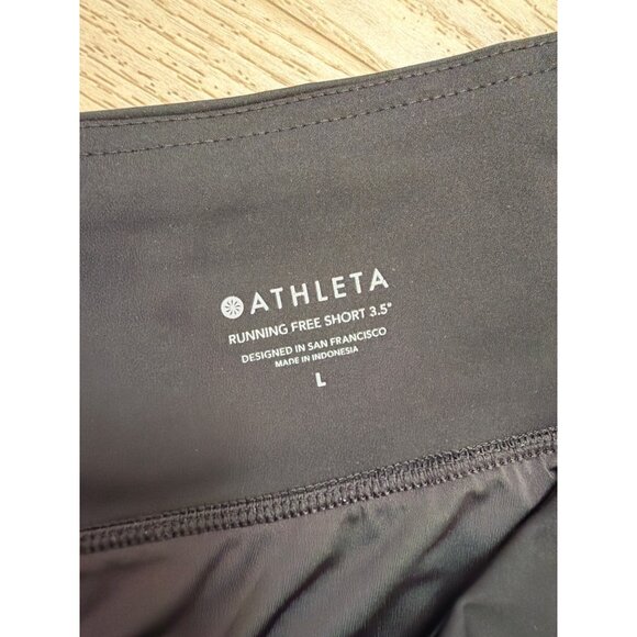 Athleta Running Free Short 3.5" Womens L Black Lightweight Athletic Shorts - Picture 4 of 5